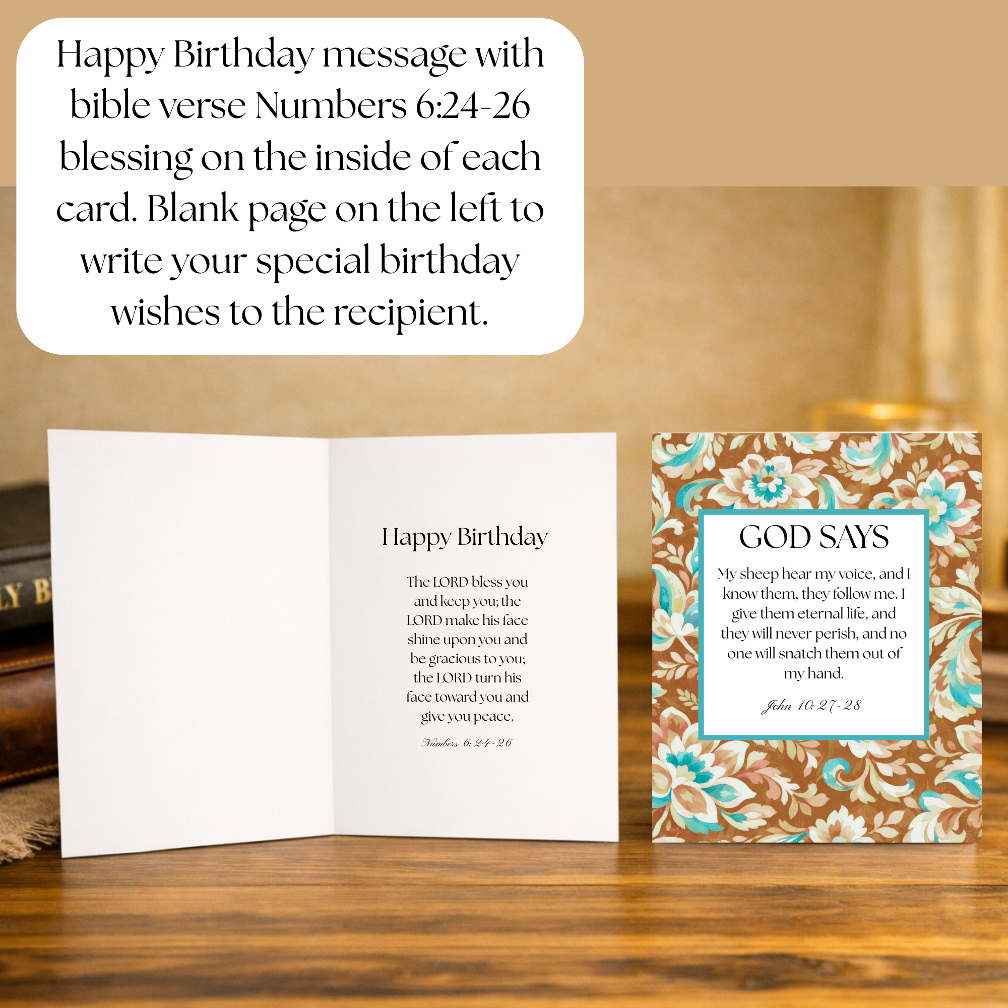 Christian Floral  Birthday Cards for Women 4 pack
