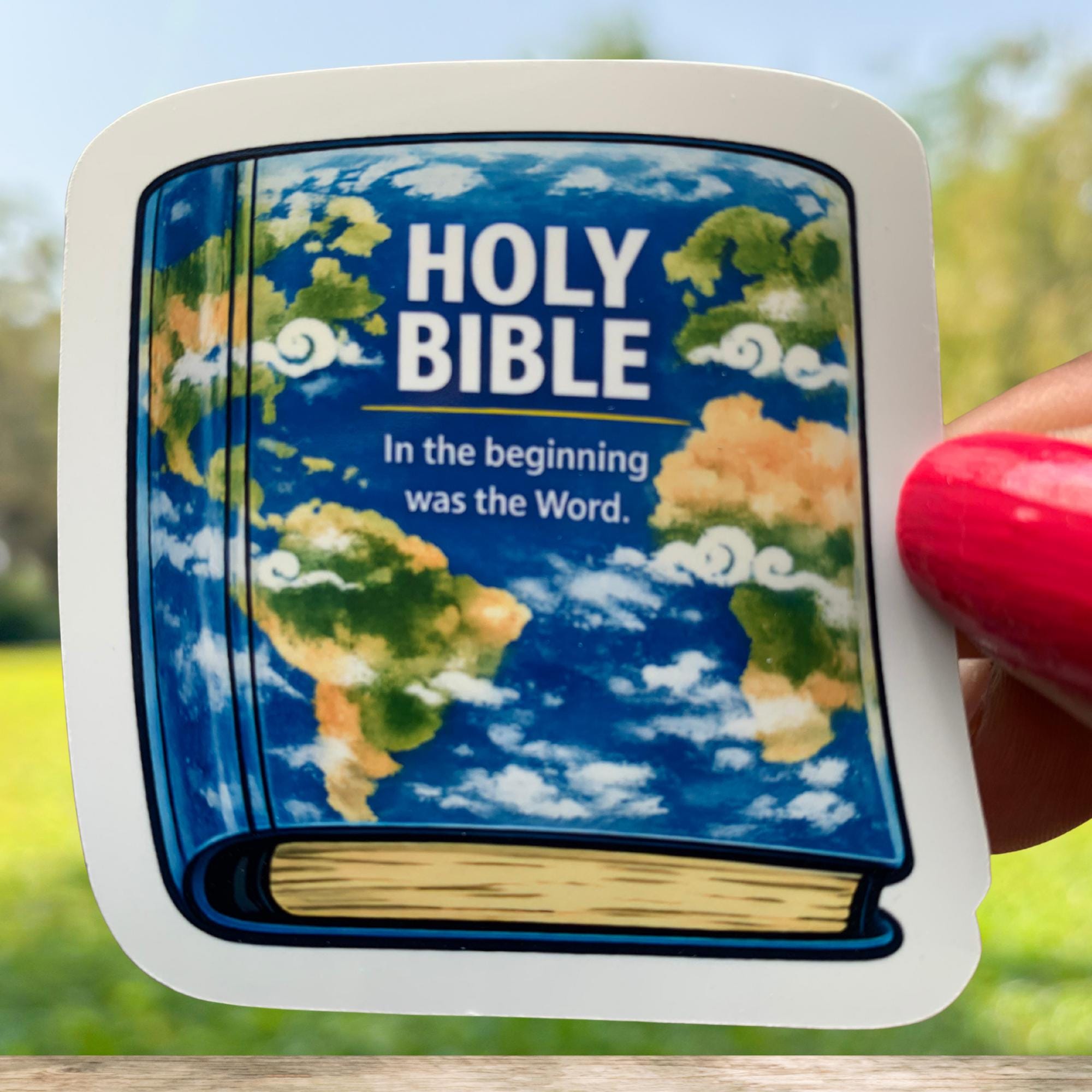 Planet Earth Bible Genesis Christian Vinyl Sticker