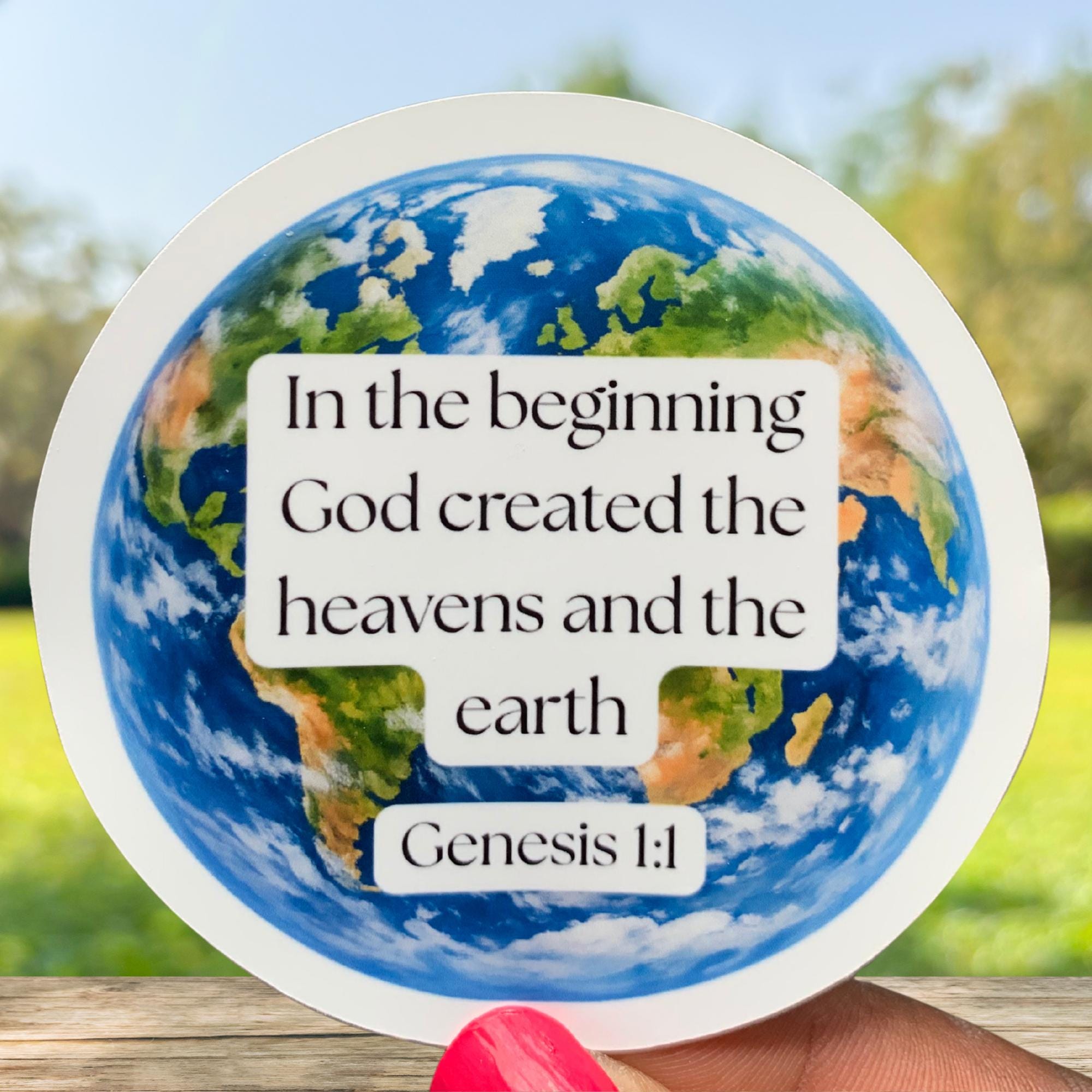 Genesis Planet Earth Christian Vinyl Sticker