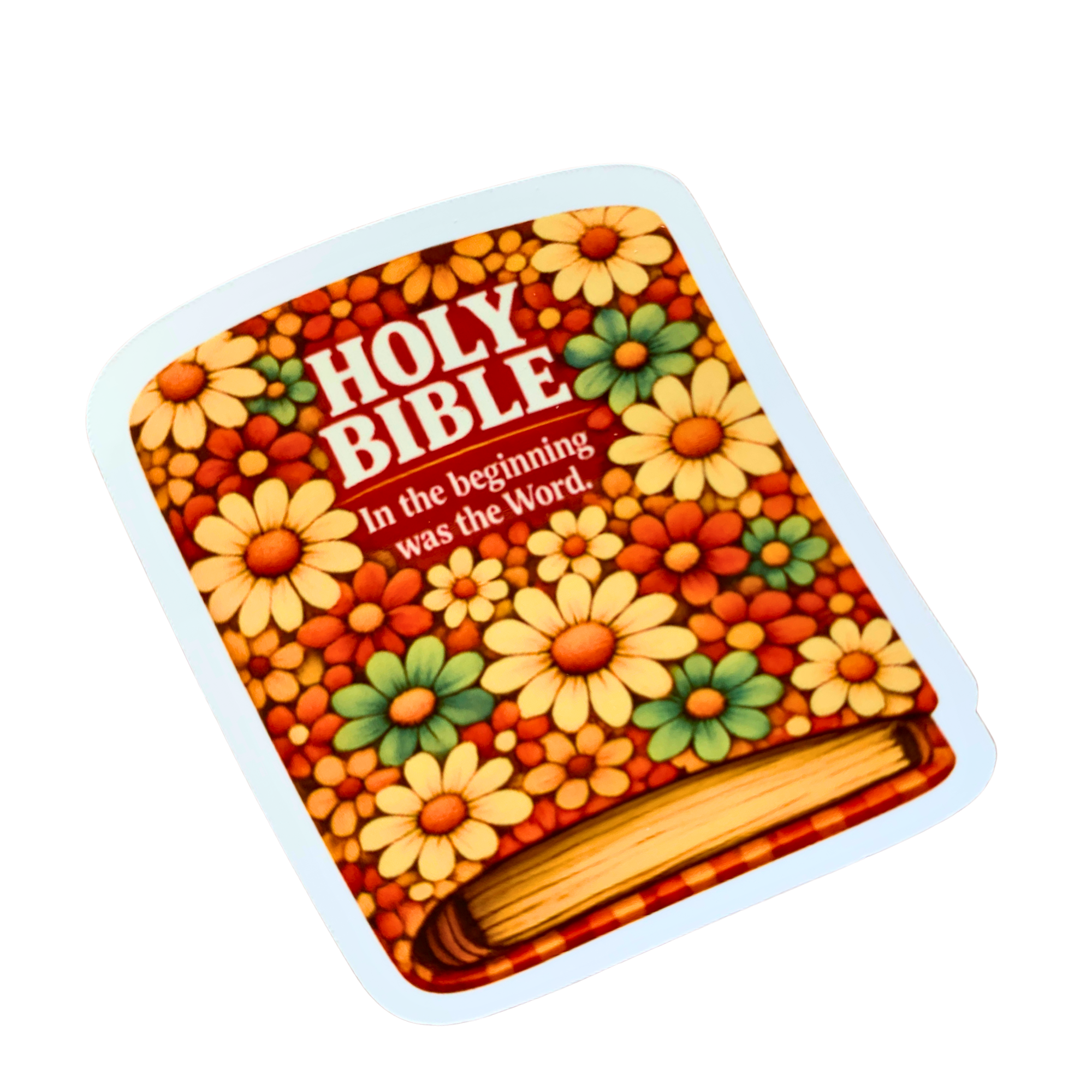 Holy Retro flower bible vinyl sticker