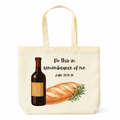 Bread and Wine Luke 22:18-20 Tote bag white