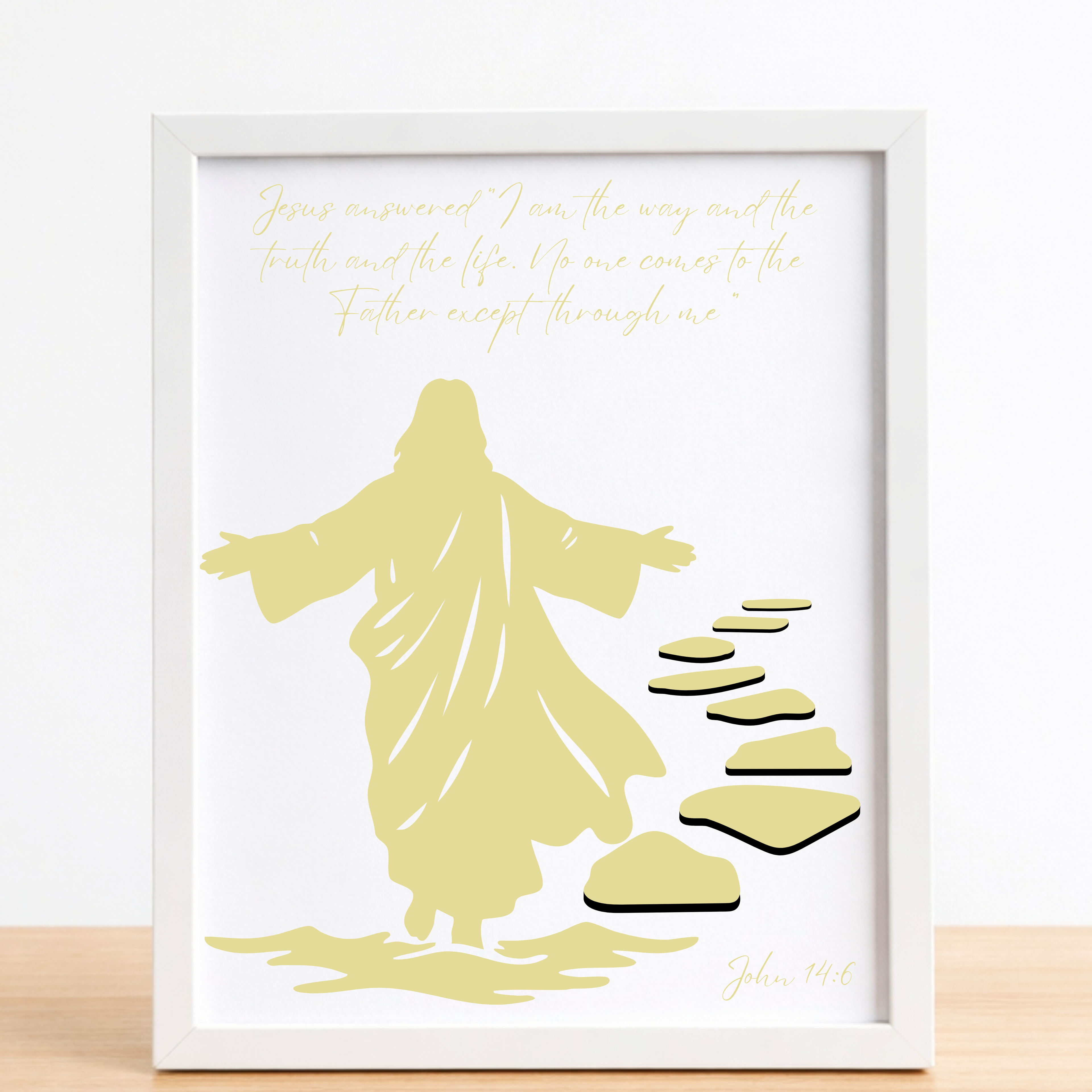 Jesus is the way John 14:6 -8.5x 11 photo print (beige)