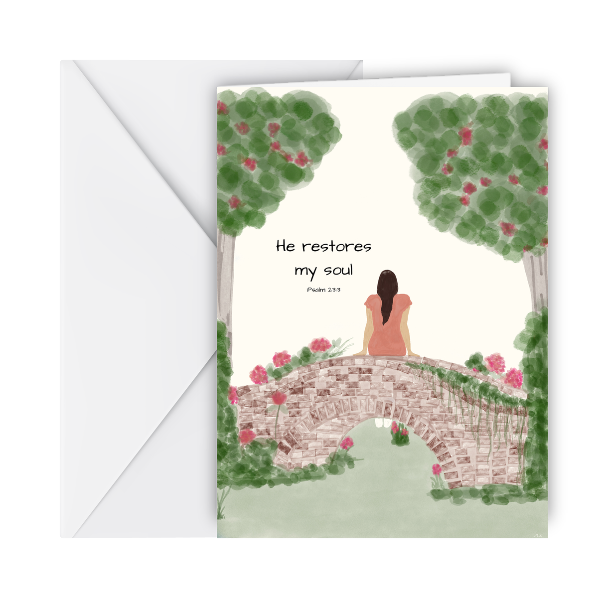 He restores my soul greeting card