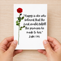 Rose Luke 1:45 Birthday card for women and girls