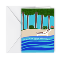 He leads me beside still waters greeting card